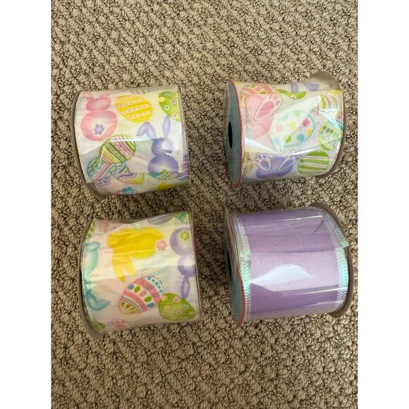 Other - NWT Lot of 4 Ribbon Spools | Happy Easter Bunny Egg Theme | 3 Yards